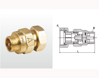 埃美柯黃銅立式止回閥結(jié)構(gòu)圖