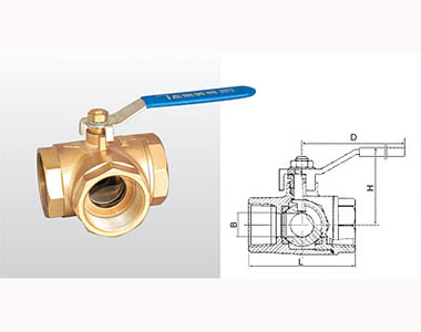 埃美柯三通球閥(L型)結(jié)構(gòu)圖